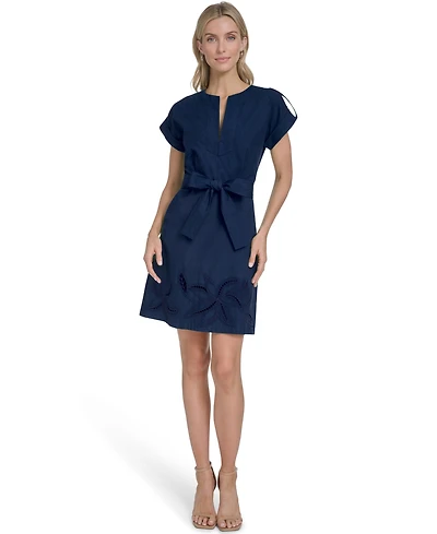 Vince Camuto Women's Embroidered V-Neck Float Dress