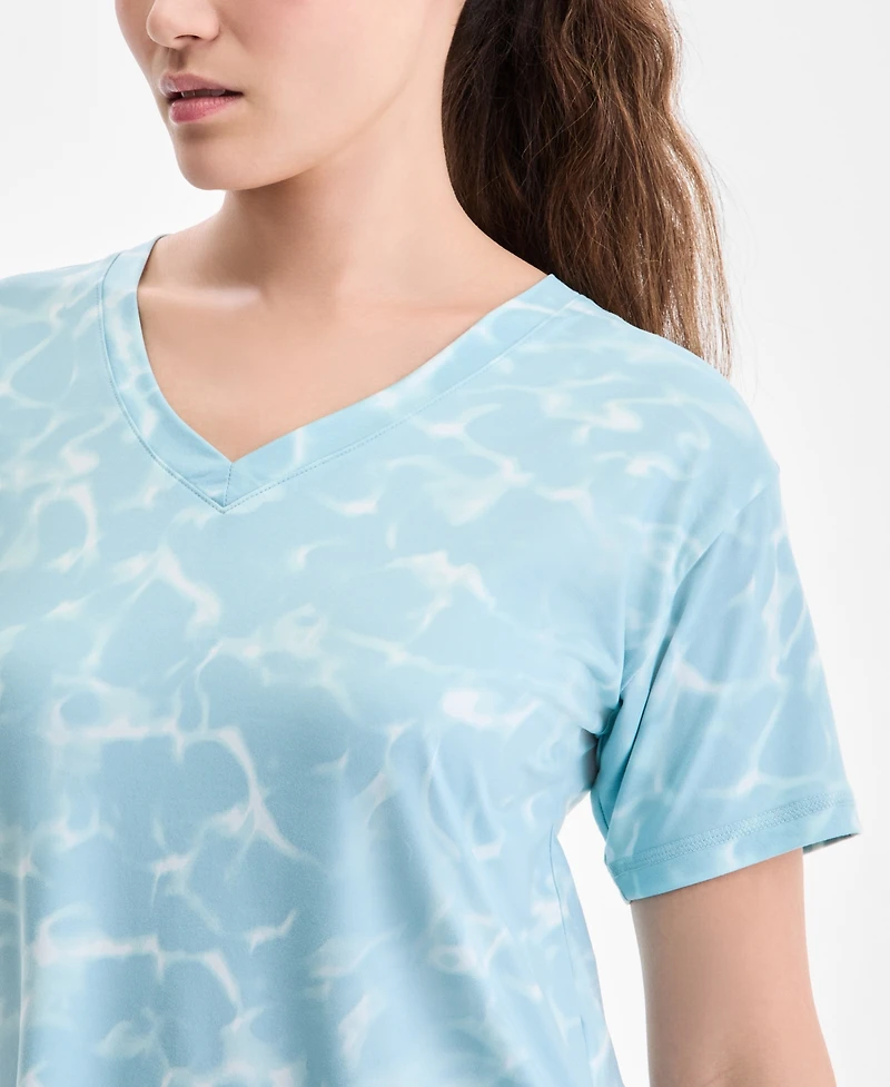 Id Ideology Women's V-Neck Short-Sleeve Performance Tee, Macy's Exclusive