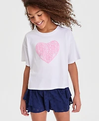 Epic Threads Girls' Xs-xl Heart Relaxed Cropped Tee, Macy's Exclusive