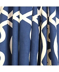 Rlf Home Oblique 100% Cotton Rod Pocket Window Curtain set of 2 Panels 100" x 63" Navy