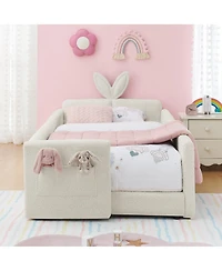 Streamdale Furniture Twin Size Upholstered Platform Bed with Rabbit Ear Headboard