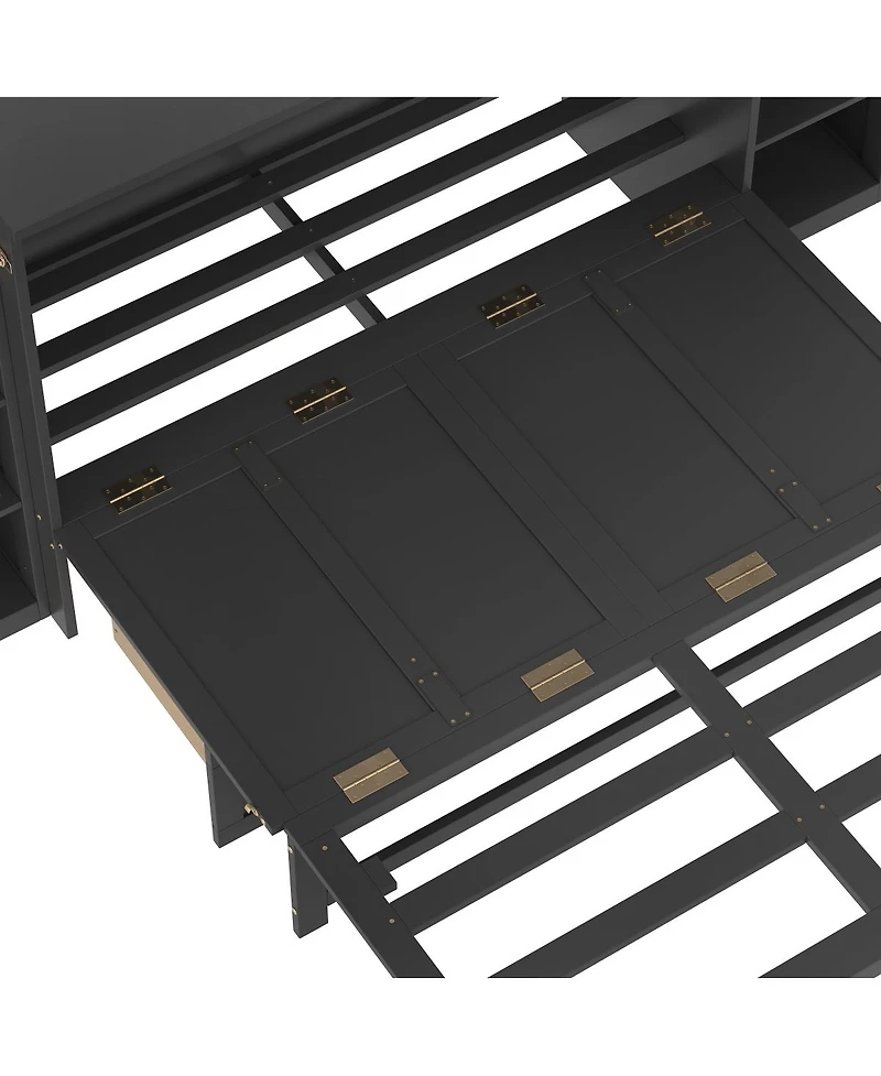 Streamdale Furniture Full size Murphy bed with storage drawers & shelves