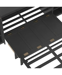 Streamdale Furniture Full size Murphy bed with storage drawers & shelves