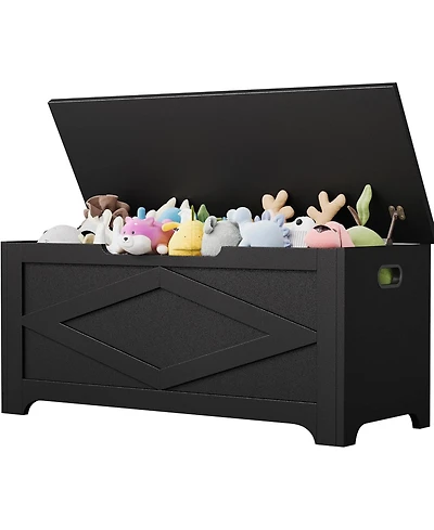 gaomon 39.4" Storage Chest, Wooden Storage Bench with Safety Hinges, Easy Assembly, Large Toy Chest for Entryway, Living Room