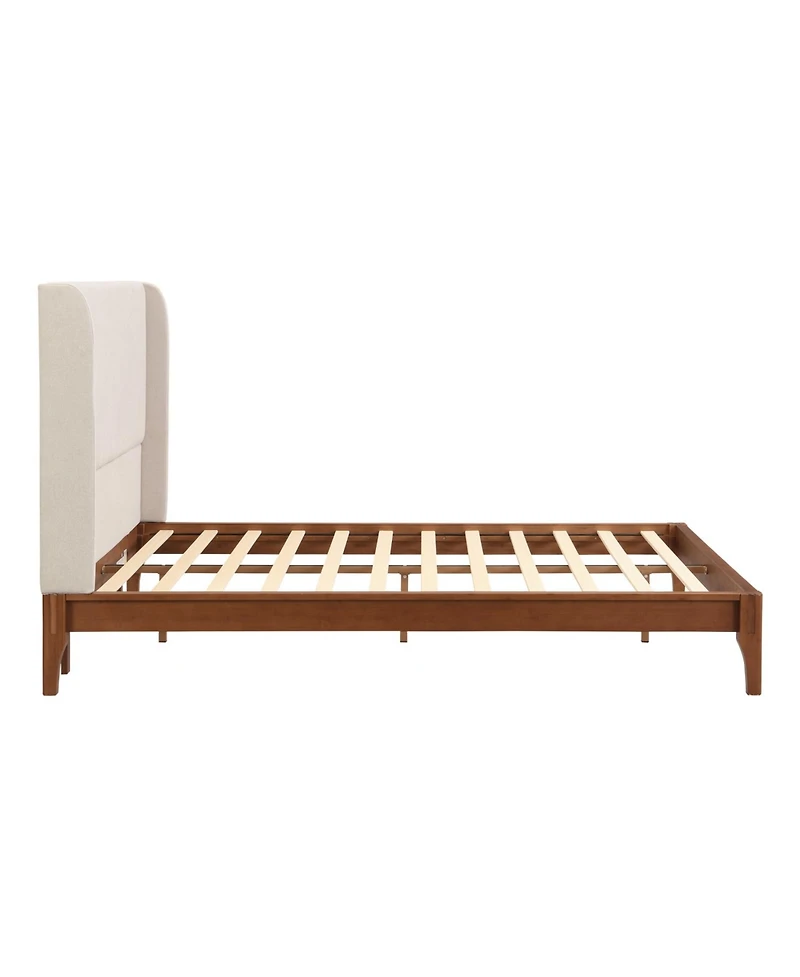 Streamdale Furniture Solid Bamboo Platform Bed with Upholstered Headboard