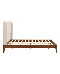 Streamdale Furniture Solid Bamboo Platform Bed with Upholstered Headboard