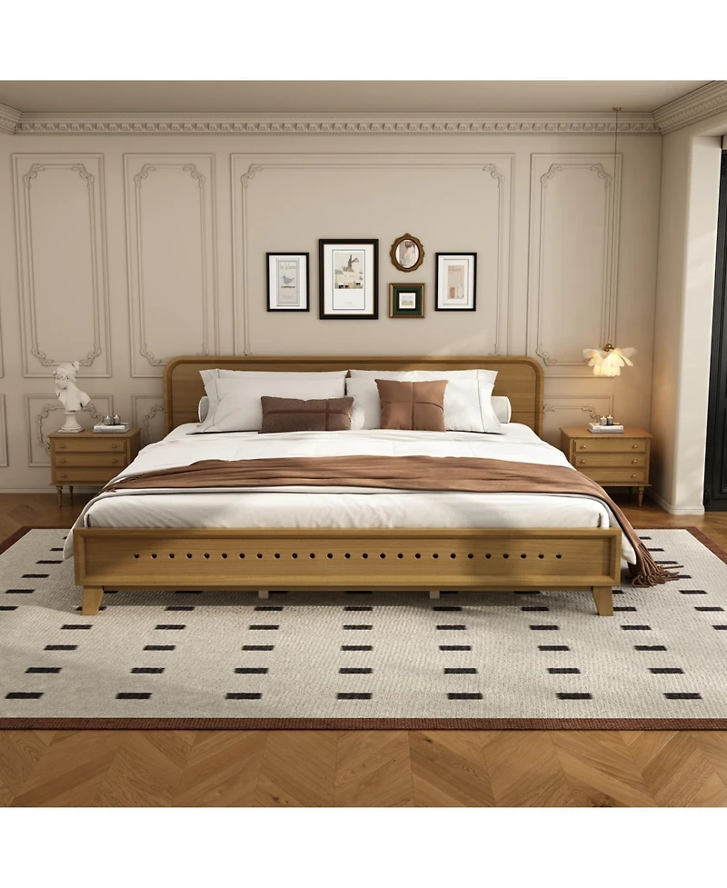 Streamdale Furniture Pine Solid Wood King Bed