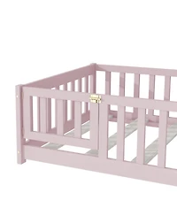 Streamdale Furniture Twin Floor Bed with Fence & Door