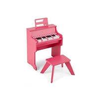 Hongge Kids Digital Piano Keyboard with Lighted Teaching Mode and Bench for Musical Learning