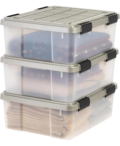 Iris Qt Storage Bins with Gasket Seal Lid, Clear/Chrome