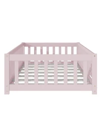 Streamdale Furniture Twin Floor Bed with Fence & Door