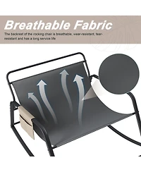 Streamdale Furniture Rocking Chair with Storage, Cushions, Armrests - Indoor/Outdoor (Off White