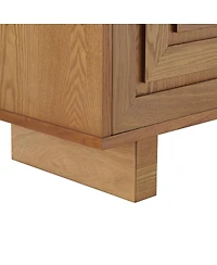 Streamdale Furniture Modern sideboard, 59" storage cabinet with 4 doors, natural finish