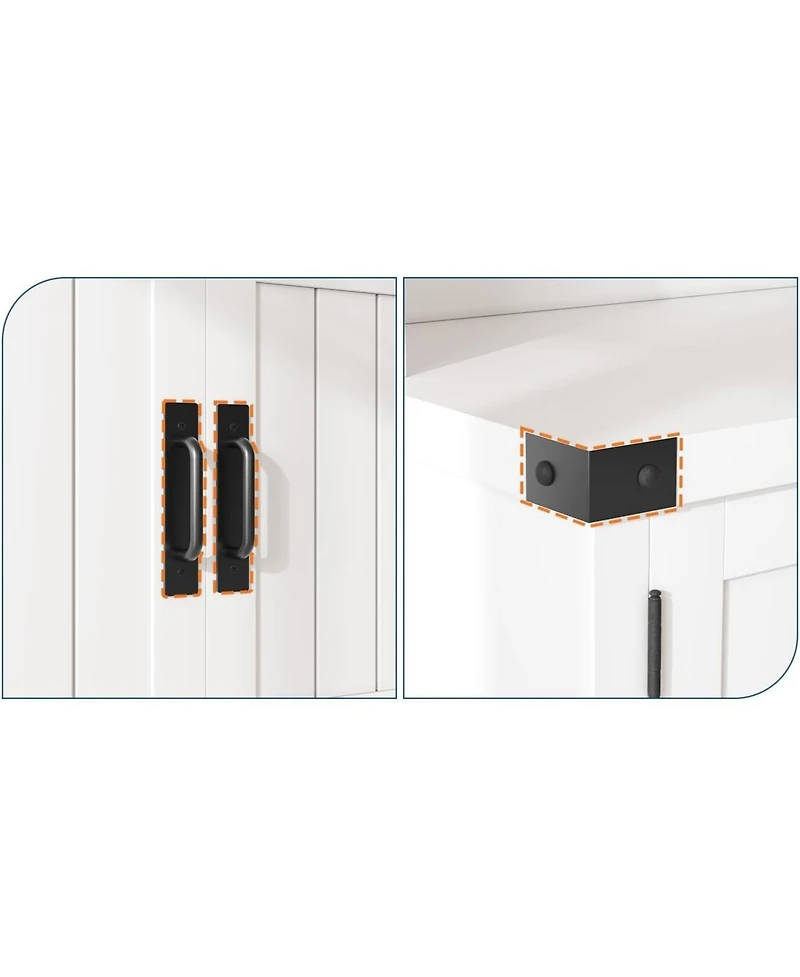 gaomon Hall Tree with Shoe Storage Bench, 4-In-1 Entryway Bench with Coat Rack & Adjustable Shlef & 2 Wood Door