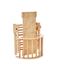 Mecale Pikler Triangle Set, 5-in-1 Montessori Climbing Gym w/ Ramp & Arch, Large Wooden Set, Ages 1-3