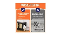 Zeus & Ruta Black Wooden 2-Room Cat Litter Box Enclosure