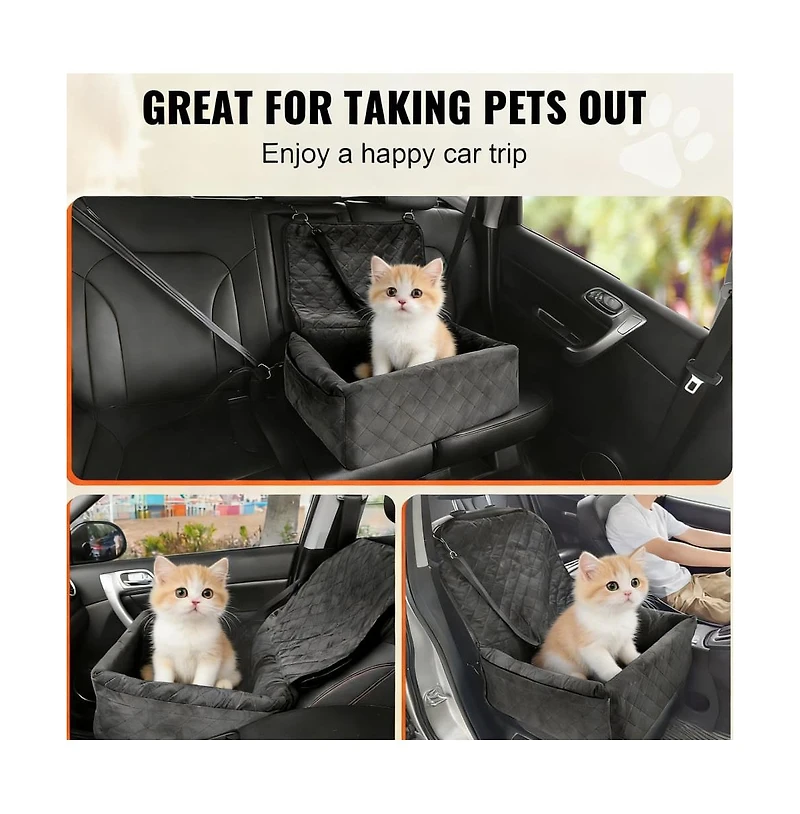 Zeus & Ruta Black Pet Car Seat for Cats