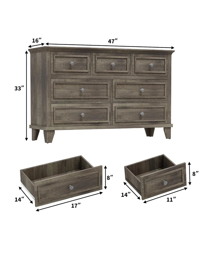 gaomon 7 Drawer Dresser for Bedroom, Chest of Drawers with Deep Drawers