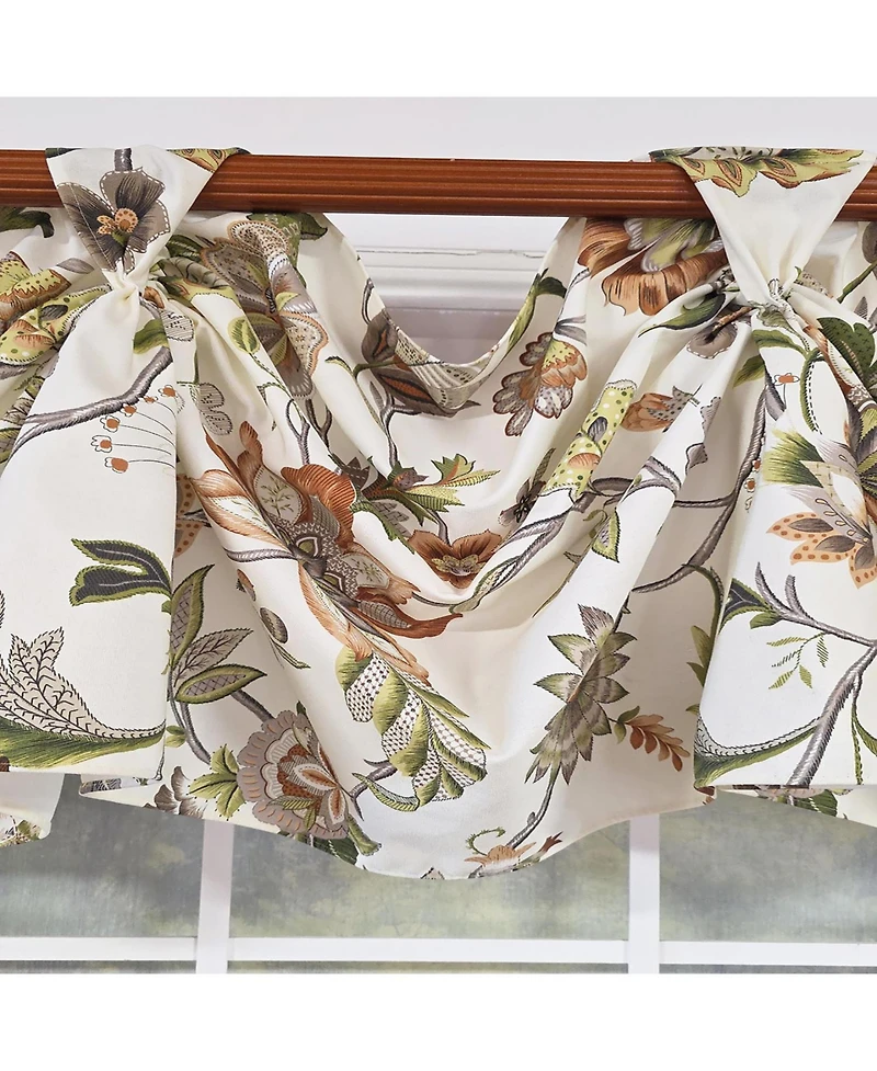 Rlf Home Zanzibar 3-s Victory 100% Cotton Tab Top Swag Window Curtain 54" x 25" Orange