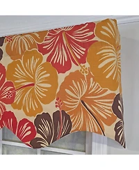 Rlf Home Wild Hibiscus Regal 100% Cotton Rod Pocket Lined Window Valance 50" x 17"