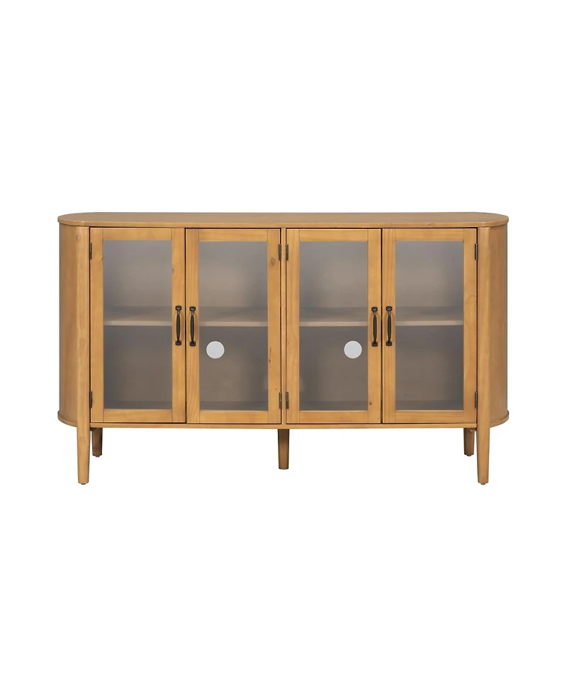 Streamdale Furniture Streamdale Stylish 4-door storage cabinet for living/dining room entrance, large, natural