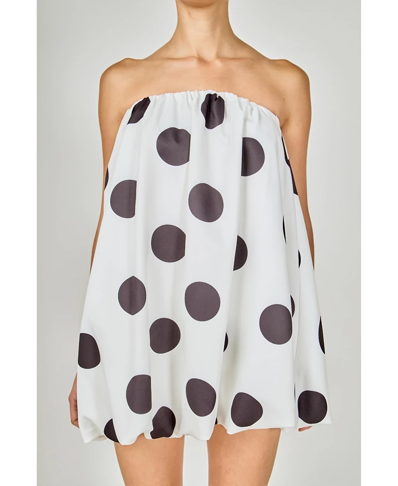 endless rose Women's Polka Dot Bubble Mini Dress