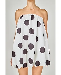 endless rose Women's Polka Dot Bubble Mini Dress