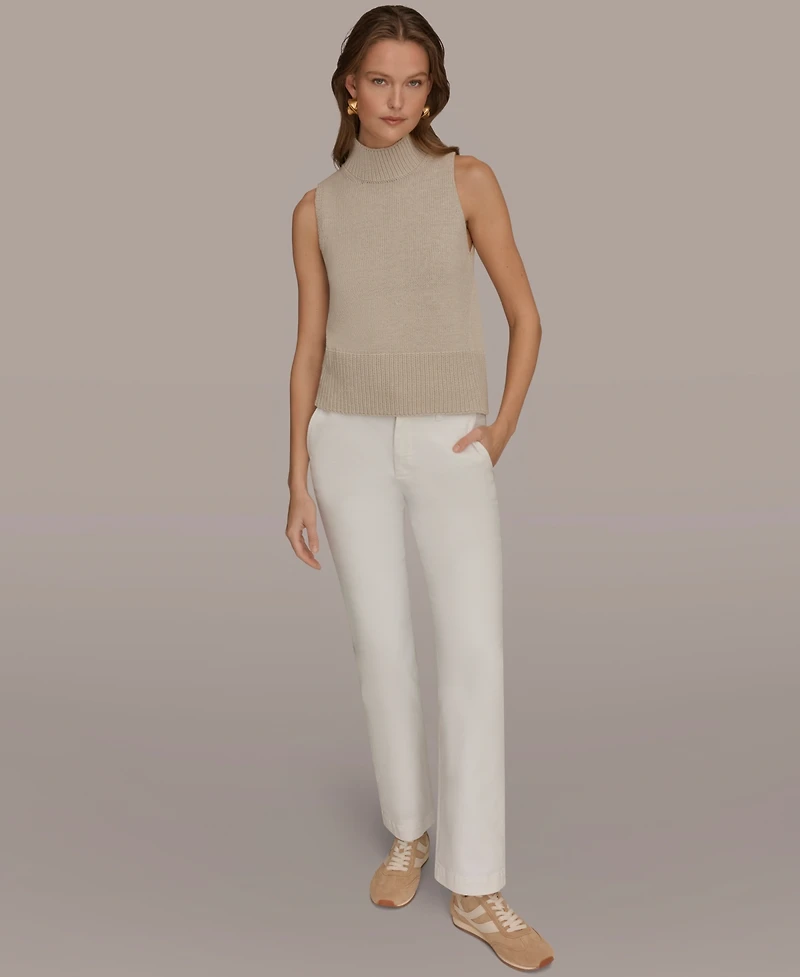 Donna Karan Weekend Women's Sleeveless Mock Neck A-Line Sweater