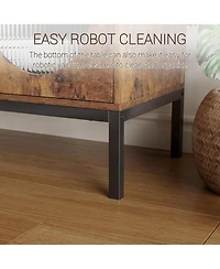 Gaomon Rattan Buffet Storage Cabinet with Adjustable Shelves Wooden Sideboard 2-Tier