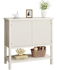 Gaomon Farmhouse Console Table with Storage - 2 Fluted Door Cabinet, Entryway Sofa Table & Buffet Sideboard, Hallway