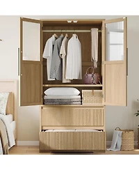 gaomon Bedroom Wooden Armoire Wardrobe Closet