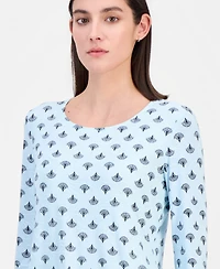 Jm Collection Women's Printed 3/4 Sleeve Scoop-Neck Jacquard Top, Macy's Exclusive