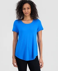 Jm Collection Women's Scoop-Neck Short Sleeve Top, Created for Macy's