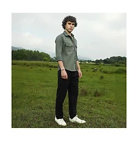 Campus Sutra Men's Crimp-Tactile Utility Shirt