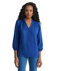 Jones New York Women's Smocked Shoulder Top