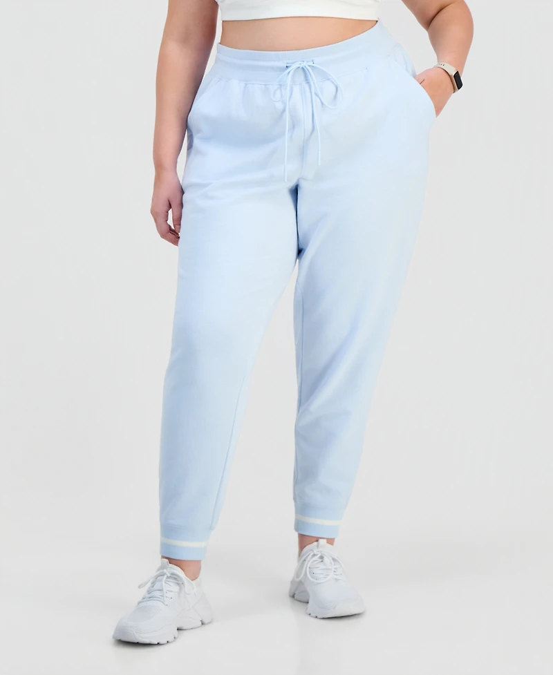 Id Ideology Plus Size Ribbed Fleece Ankle Jogger Pants, Macy's Exclusive