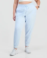 Id Ideology Plus Size Ribbed Fleece Ankle Jogger Pants, Macy's Exclusive