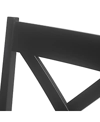 Streamdale Furniture Farmhouse X-Back Faux Leather Counter Stool Set (Set of 2)