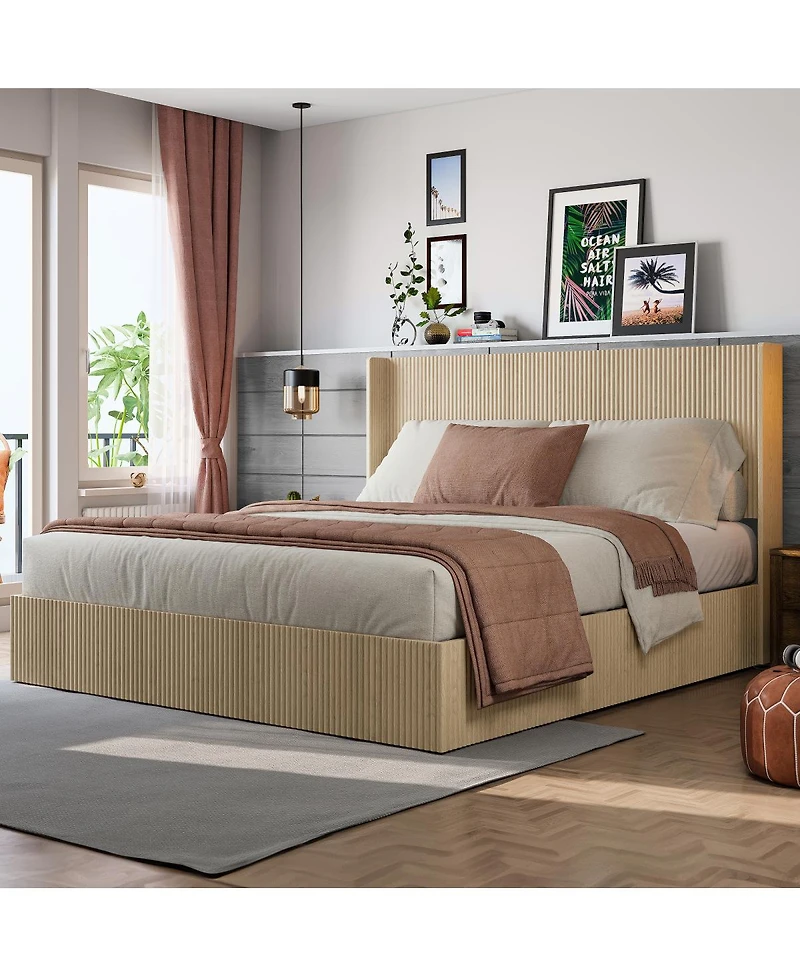 Streamdale Furniture Concave undulating storage bed frame with lifting function