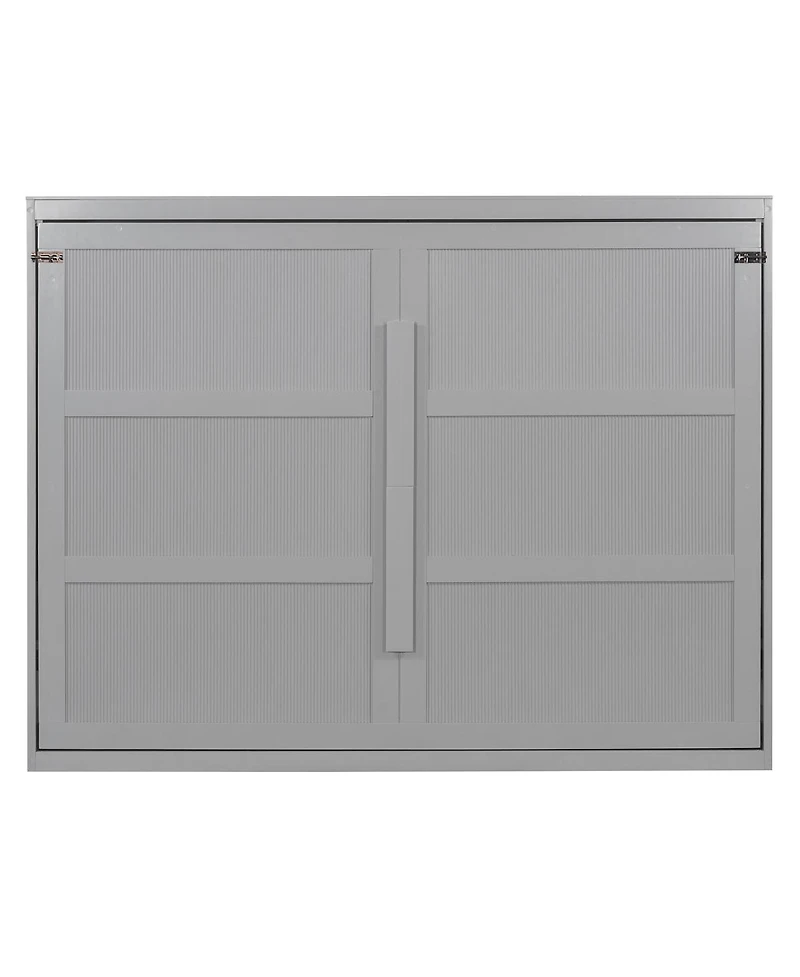 Streamdale Furniture Queen Murphy Bed Wall Modern design with Led Lights