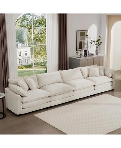 Streamdale Furniture Modern 4 Seater Fabric Sofa with Cushions