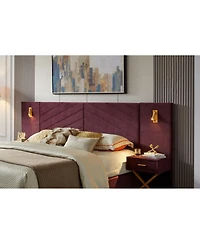 Streamdale Furniture King Size Velvet Bed Frame with Tufted Wingback Headboard