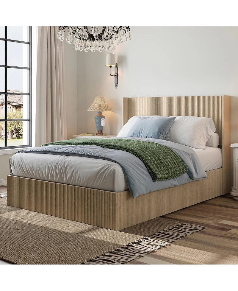 Streamdale Furniture Raised Oak Storage Bed Frame