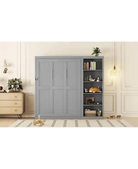 Streamdale Furniture Queen Size Murphy Bed Wall Bed with Shelves