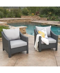 Streamdale Furniture Wicker Club Chairs with Water-Resistant Cushions (Set of 2)