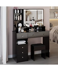 Streamdale Furniture 41" Led Mirror Vanity Table & Stool