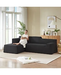 Streamdale Furniture Modern minimalist L-shaped corduroy high back sofa