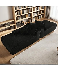 Streamdale Furniture 81" Cloud Sectional Couch, L-Shape Chaise with Deep Seat, Black