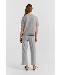 Chinti & Parker Women's Lightweight Wool-Cashmere Button-Front Tee