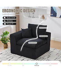 Streamdale Furniture Modular Sectional Sofa Cloud Couch, Comfy Modern 2 Seater with Removable Cushion Covers